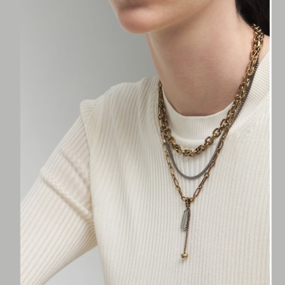 Alexander McQueen Punk Triple Wire Necklace NWT